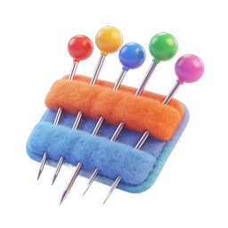 Colorful Pincushion with Sewing Pins Icon