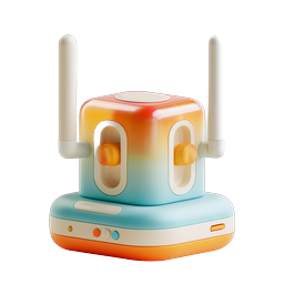 Colorful Robot Device Icon - 3D Clay Style Tech