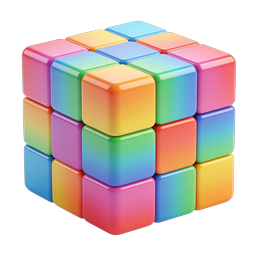 Colorful 3D Rubik's Cube Puzzle Icon - Vibrant Design