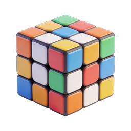 Colorful 3D Rubik's Cube Puzzle Icon | Realistic Style
