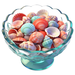 Colorful Seashell Glass Bowl - Coastal Decor Icon