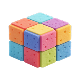 Colorful Sponge Blocks 3D Render Icon
