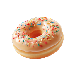 Colorful Sprinkled Donut Icon - Sweet 3D Dessert Illustration