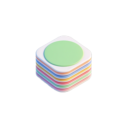 Colorful Stacked Layers 3D Icon for UI Design