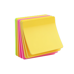 Icona 3D di post-it colorati | Illustrazione di blocco note