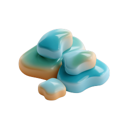 Colorful Smooth Stones 3D Icon