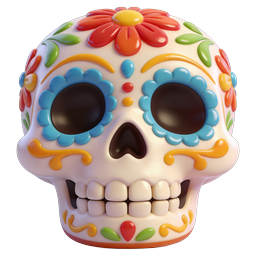Colorful Sugar Skull Icon - Day of the Dead Design