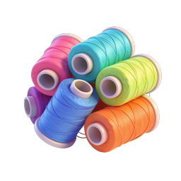 Colorful Thread Spools 3D Icon for Crafting & Sewing