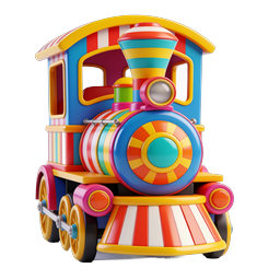 Colorful Toy Train 3D Icon - Playful Kids Transport