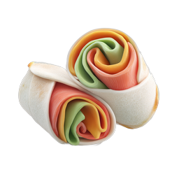 Buntes Wrap-Rolls Food-Icon - Frische Tortilla-Mahlzeiten