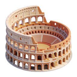 Stylized Colosseum Icon for Travel and Education