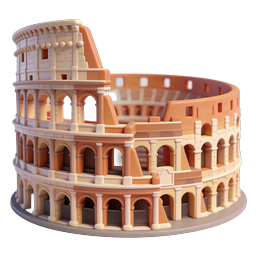 Stylized Colosseum Icon for Travel and History