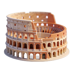 Stylized Colosseum Icon for Travel and Education Use