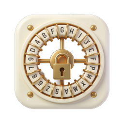 Combination Lock Dial Security Icon - 3D Gold Padlock