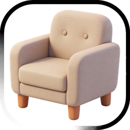Stylish Comfortable Chair Icon for Home Design