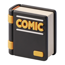 Comic Book Icon - 3D Rendered Reading & Entertainment
