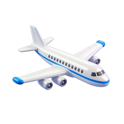 Commercial Airplane 3D Icon for Travel & Aviation