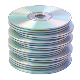 Compact Discs Stack Icon - 3D Optical Media Collection