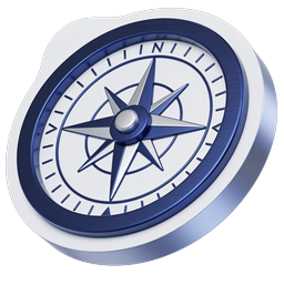 Realistisches 3D-Kompass-Navigationssymbol | Reise-Symbol
