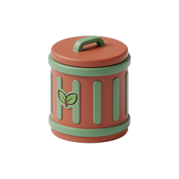Compost Bin Clay Style Icon | Sustainable Recycling 3D