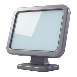 3D Computer Monitor Display Icon | Realistic Tech Icon