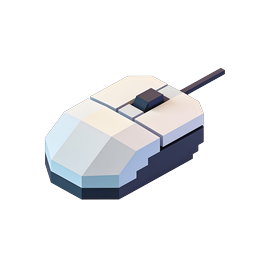 Isometric Computer Mouse Icon - 3D Wired Peripheral
