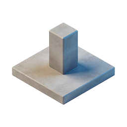 Concrete Base Platform Icon | 3D Isometric Pillar Design