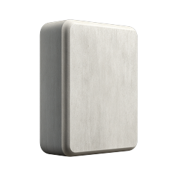 3D Concrete Block Icon | Minimalist Geometric Design