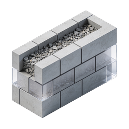コンクリートブロックのアイコン - モダンな建築資材