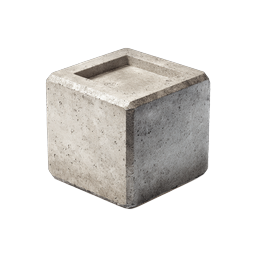 Realistic Concrete Block Cube Icon | Construction Material