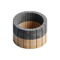 3D Concrete Block Cylinder Icon - Realistic Architecture