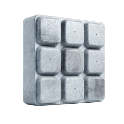 Concrete Block Grid Icon - 3D Realistic Texture