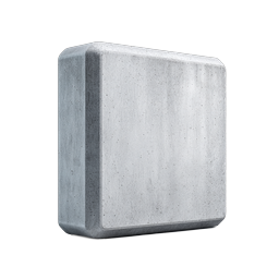 Realistic Concrete Block Icon - 3D Rendered