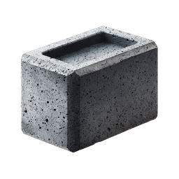 Concrete Block Icon - 3D Building Material Symbol