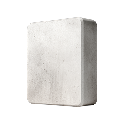 Concrete Block 3D Icon | Realistic Texture Object
