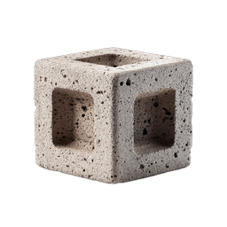 Realistic Concrete Block 3D Icon for Construction Projects