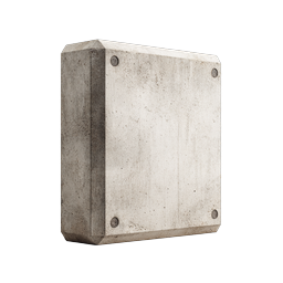 Realistic Concrete Block 3D Icon for Construction