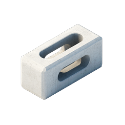 Concrete Breeze Block 3D Icon - Construction Material