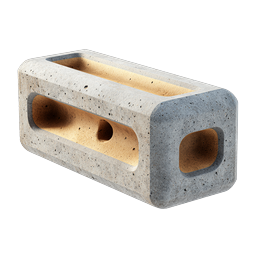 Realistic Concrete Cinder Block Icon | Construction Material
