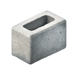Concrete Cinder Block Icon - Building Material 3D Render