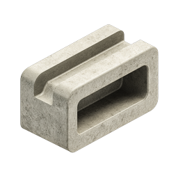 Realistic Concrete Cinder Block 3D Icon