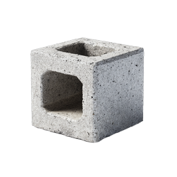 Concrete Cinder Block Icon - 3D Realistic Building Material