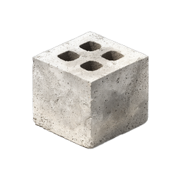 Realistic Concrete Cinder Block 3D Render Icon