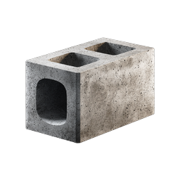 Realistic Concrete Cinder Block Construction Icon