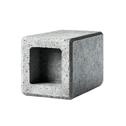 Concrete Cinder Block Icon - Realistic 3D Masonry