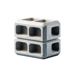 Stacked Concrete Cinder Blocks - 3D Realistic Icon