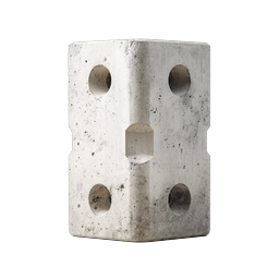 Concrete Corner Connector Block Icon | Realistic 3D