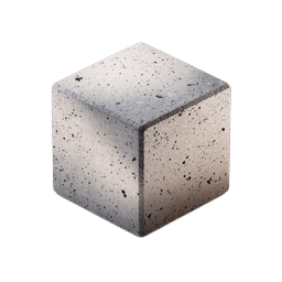 Concrete Cube 3D Icon - Realistic Stone Block Design
