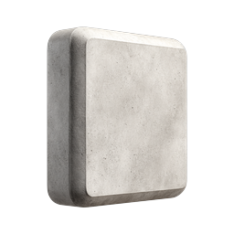 Realistic 3D Concrete Cube Icon - Building Block