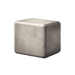 Realistic Concrete Cube Block 3D Render Icon